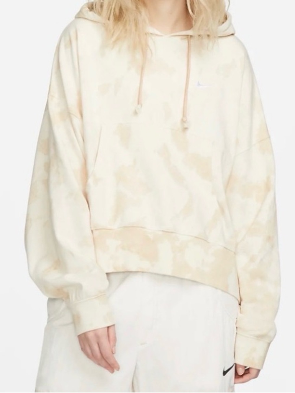 Nike | Cream Tie-Dye Cropped Hoodie